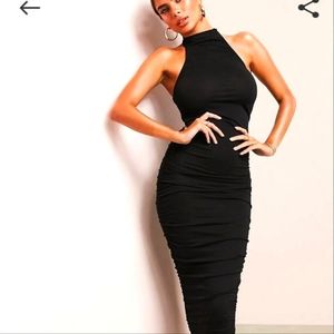 Black midi dress